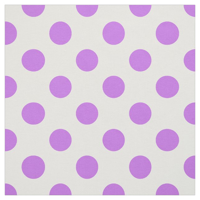 Lilac- und Weißpolka-Punkte Stoff (Muster)