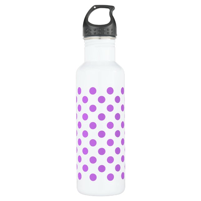 Lilac- und Weißpolka-Punkte Trinkflasche (Vorderseite)