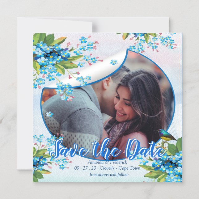 Lilac Vergiss-me-not-Blume Speichern Sie die Daten Magneteinladung (Vorderseite)