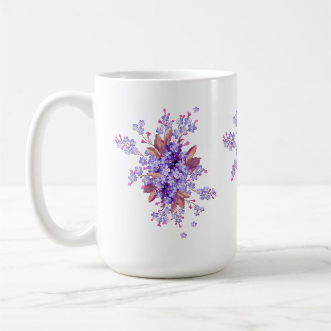 Lilac vergiss-me-not Blume Wedding Kaffeetasse (Links)