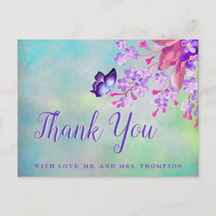 Lilac Vergissmeinnicht Blumen Danke Postkarte