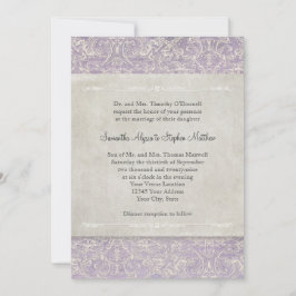 Lilac Vintag French Regency Lace Etched Wedding Einladung