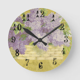 Lilac Wall Clock French Country Decor Shabby Chic Runde Wanduhr