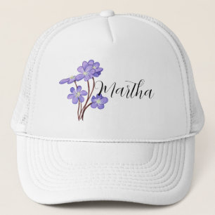 Lilac Watercolor Blume mit dem Namen Trucker Hat Truckerkappe