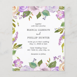Lilac Watercolor Blumenbudget Einladung