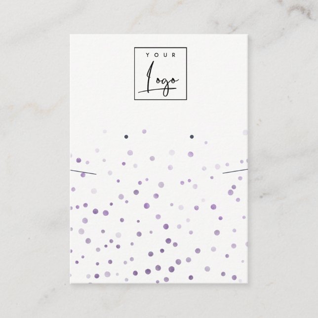 Lilac Watercolor Confetti-Logo, Nekklace Visitenkarte (Vorderseite)