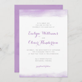 Lilac Watercolor Dip Wedding Einladung