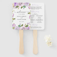 Lilac Watercolor Floral Elegantes Hochzeitsprogram