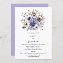 Lilac Watercolor floral Foliage Virtual Wedding