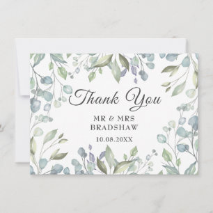 Lilac Watercolor Floral Wedding Danke Karte