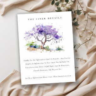 Lilac Watercolor Jacaranda Tree Wedding Details Begleitkarte
