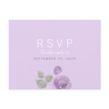 Lilac Watercolor Rose Response UAWG Postcard