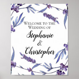 Lilac Watercolor Schöne Hochzeit - Willkommen Poster
