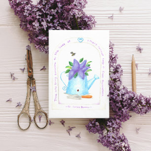 Lilac Wateringcan Inspiration Postcard Postkarte