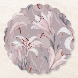 Lilac Wedding Paper Untersetzer mit White Lilies