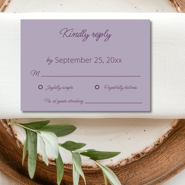 Lilac Wedding RSVP Card Dankeskarte (Von Creator hochgeladen)