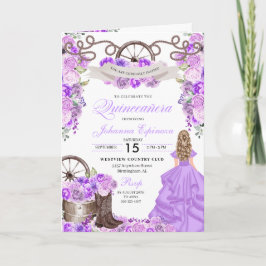Lilac Western Charro Bi-Fold Quinceanera Einladung