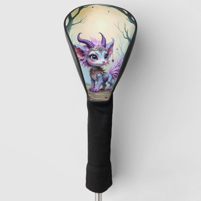 Lilac Whisper – Enchanted Forest Guardian.  Golf Headcover (Vorderseite)
