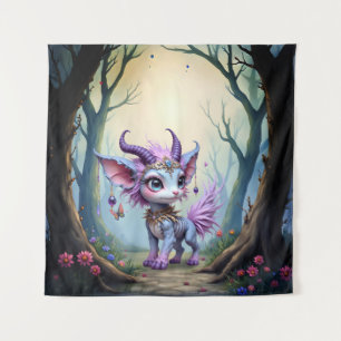 Lilac Whisper – Enchanted Forest Guardian.  Wandteppich