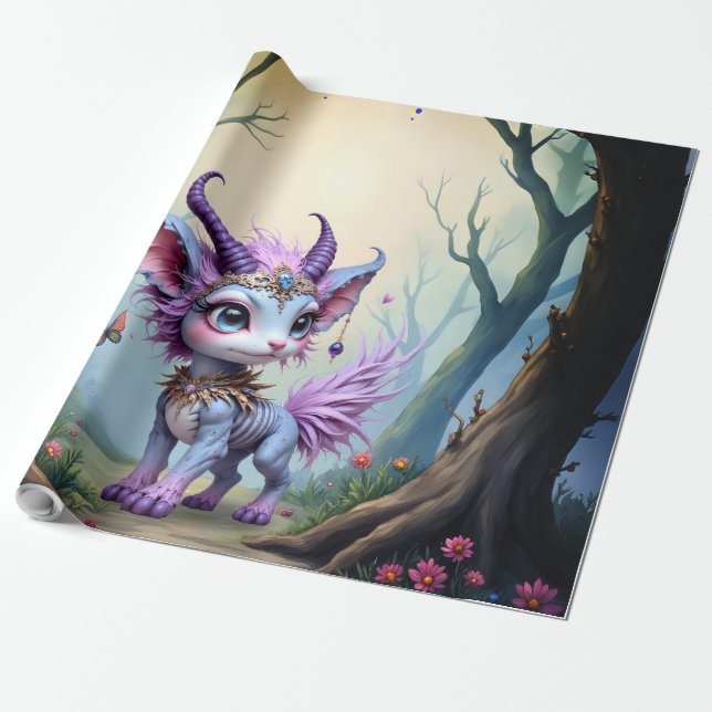 Lilac Whisper – Enchanteter Waldhüter.  Geschenkpapier (Ungerollt)
