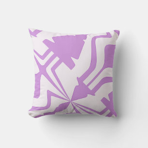 Lilac White Diagonal Abstrakt Sound Wave Muster Kissen