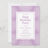 Lilac & White Mandala Blume 70. Geburtstag