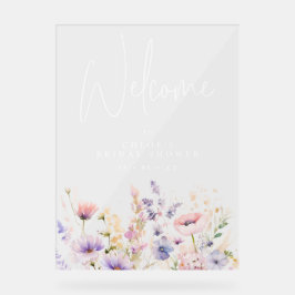 Lilac Wild Blume Brautparty Willkommen Acrylschild