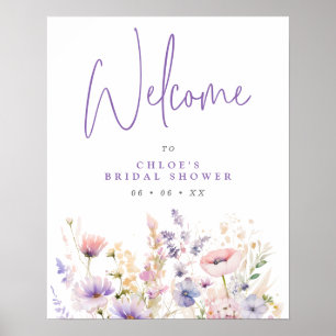 Lilac Wild Blume Brautparty Willkommen Poster