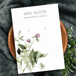Lilac Wild Floral Fern Bunch Stuhl Earring Display Visitenkarte