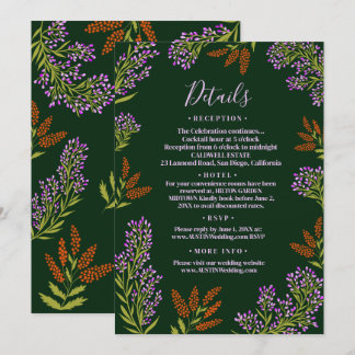 Lilac Wildblume Botanische Hochzeit Detail Einladung