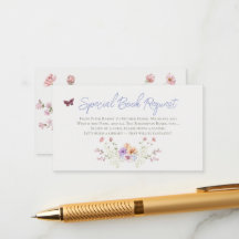 Lilac Wildblume Buchanfrage für Babydusche