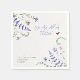 Lilac Wildblume Butterfly für Babydusche Serviette