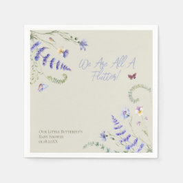 Lilac Wildblume Butterfly für Babydusche Serviette