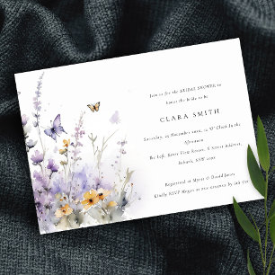 Lilac Wildblume Butterfly Garden Brautparty Einladung