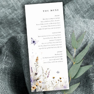 Lilac Wildblume Butterfly Garden Menu Card Einladung