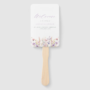 Lilac Wildblumen Hochzeitsprogramm Fächer
