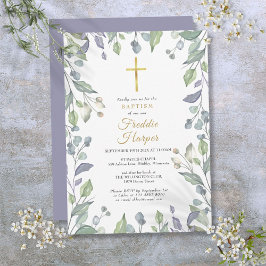 Lilac Wildblumen Watercolor Taufe Christening Einladung