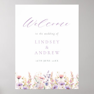Lilac Wildblumen Wedding Welcome Poster