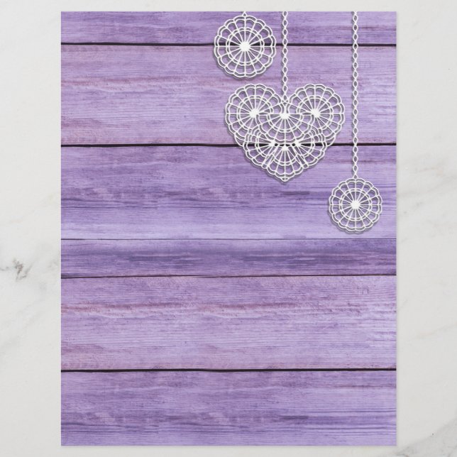 Lilac Wood und White Lace Scrapbook Paper (Vorderseite)