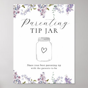 Lilacs and Lavender Parentation Tipp Jar Poster