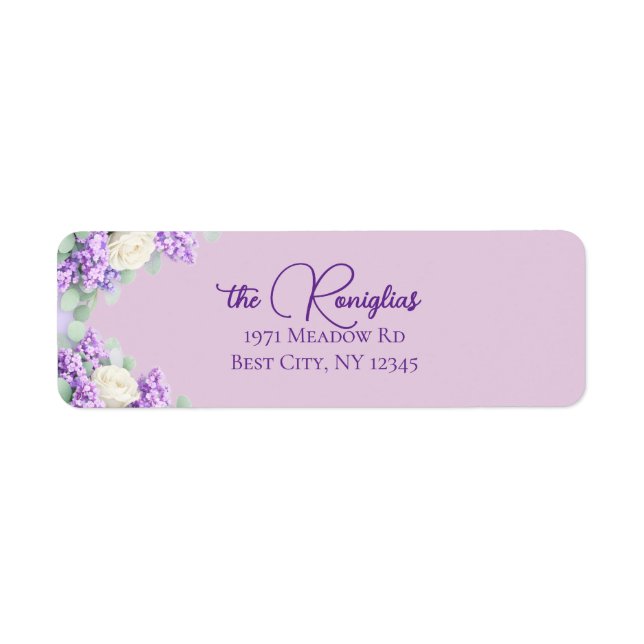 Lilacs and Lavender Return Address Label (Vorne)