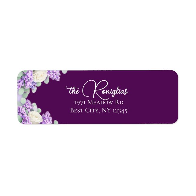 Lilacs and Lavender Return Address Label (Vorne)