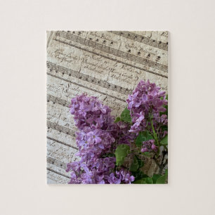 Lilacs auf alten Noten Puzzle