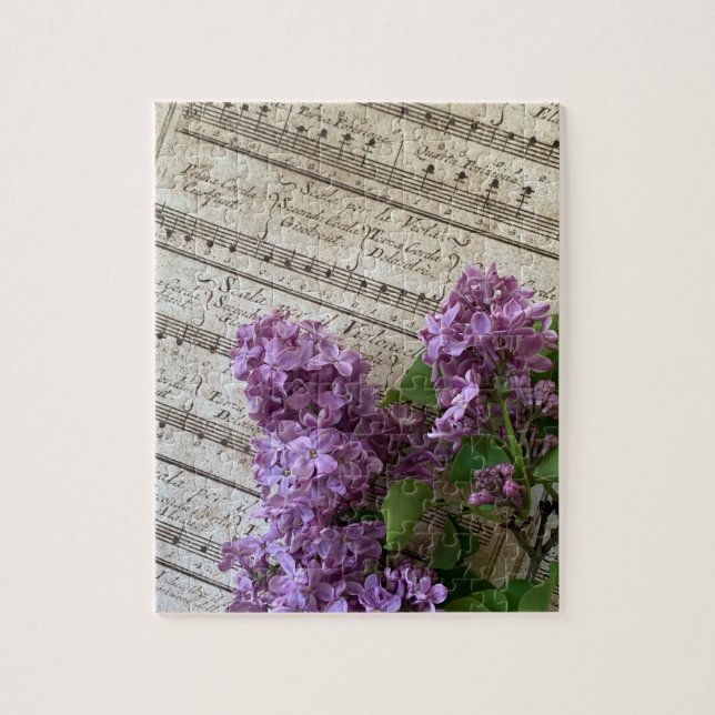 Lilacs auf alten Noten Puzzle (Vertikal)