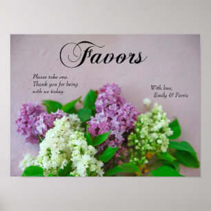 Lilacs auf blassrosa Untergrund Poster