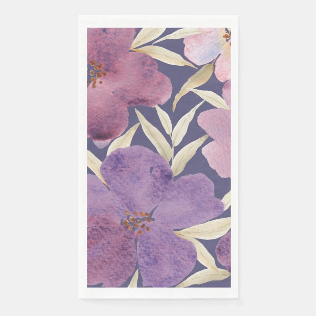 Lilacs auf violettem Aquarell-Hintergrund Serviette (Vorderseite)