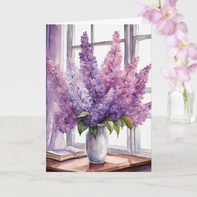 Lilacs für ihre Geburtsfarbe Karte (Orchidee)