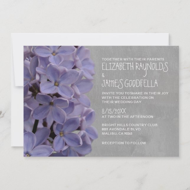 Lilacs Hochzeit Einladungen (Vorderseite)