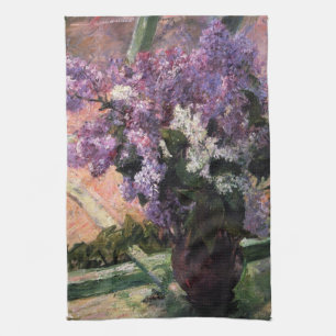 Lilacs in einem Fenster   Mary Cassatt Geschirrtuch