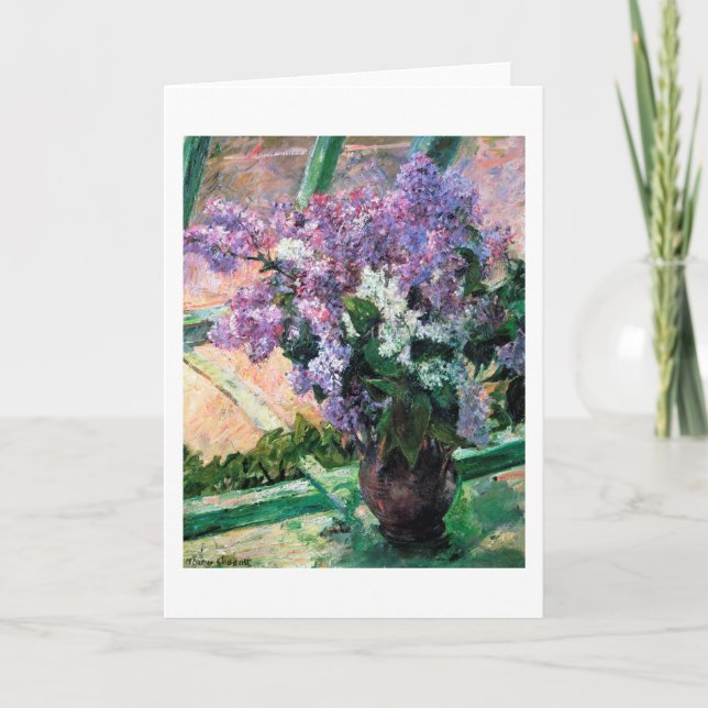 Lilacs in einem Fenster, Mary Cassatt Karte (Vorderseite)
